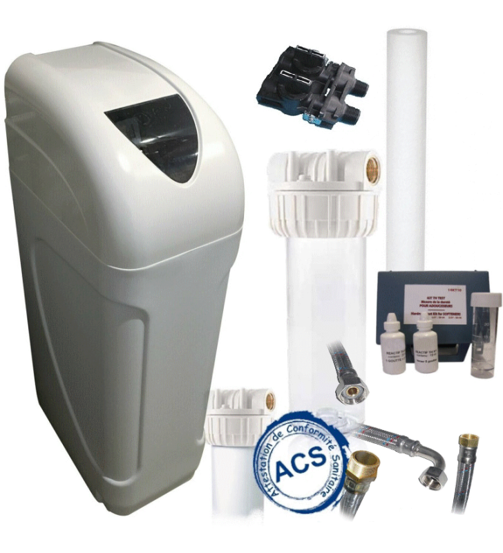 Adoucisseur 8L Monobloc Vanne fleck avec accessoires