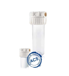 Filtre transparent avec purge 10" pour cartouche filtrante